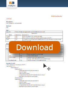 API Mailpro XML & Json