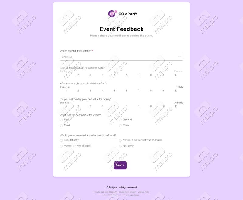 Event Feedback Survey