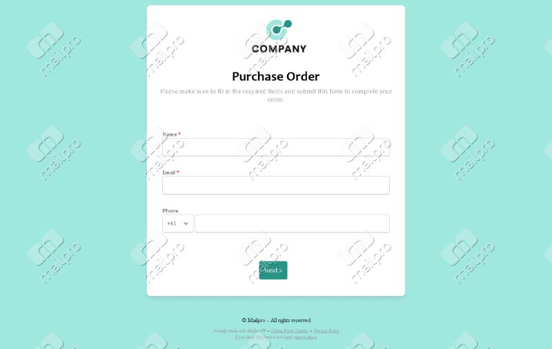 Purchase Order Request Form