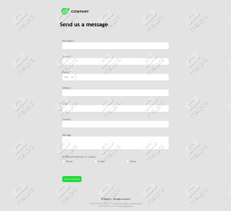 Contact and Inquiry Form 03