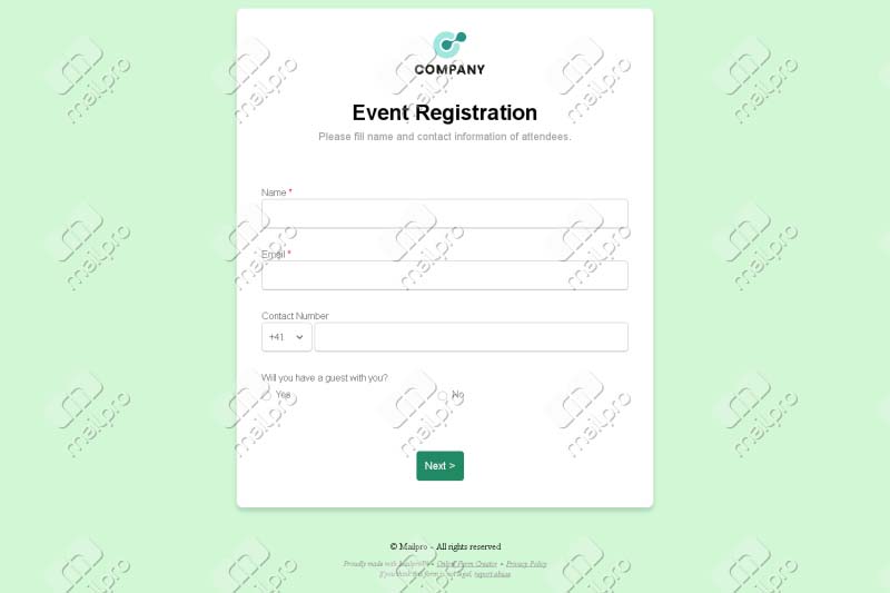 Event Registration Form