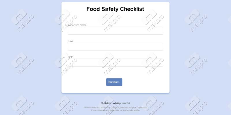 Food Safety Checklist
