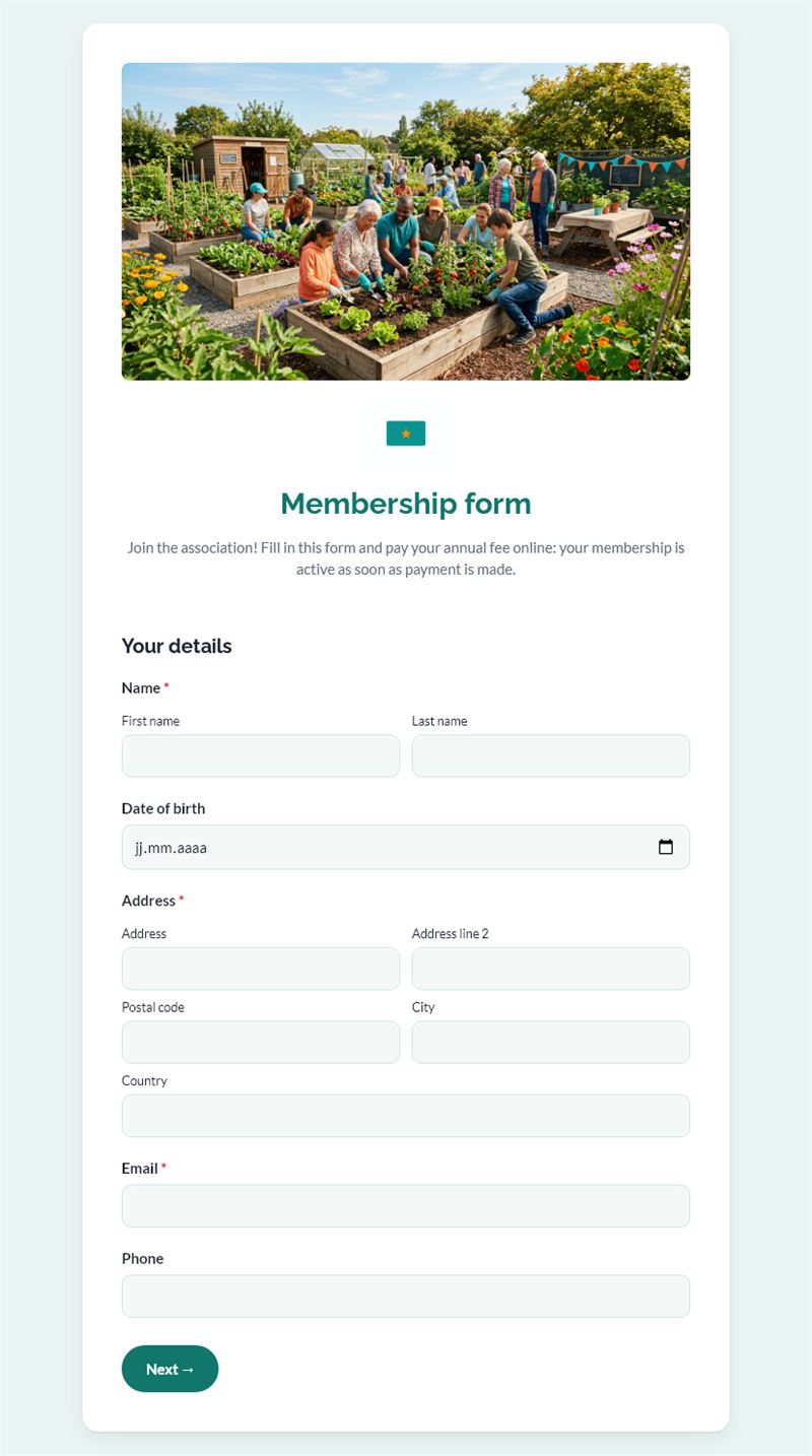 Membership form