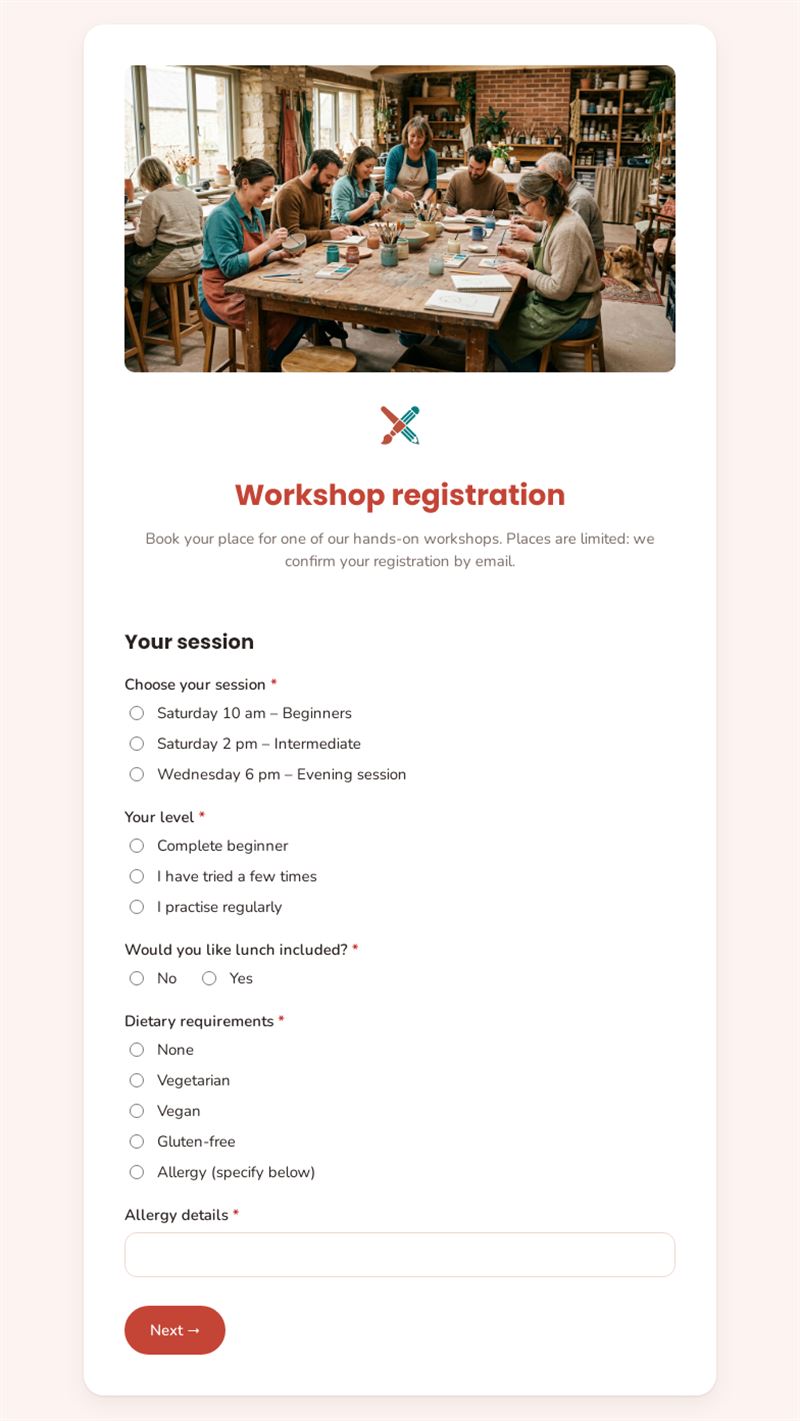 Workshop registration