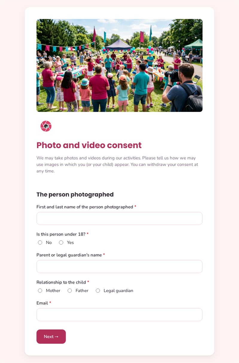 Photo and video consent