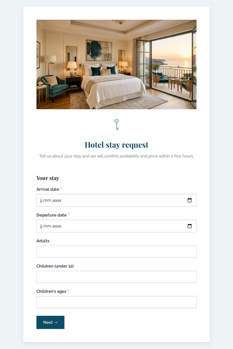 Hotel stay request