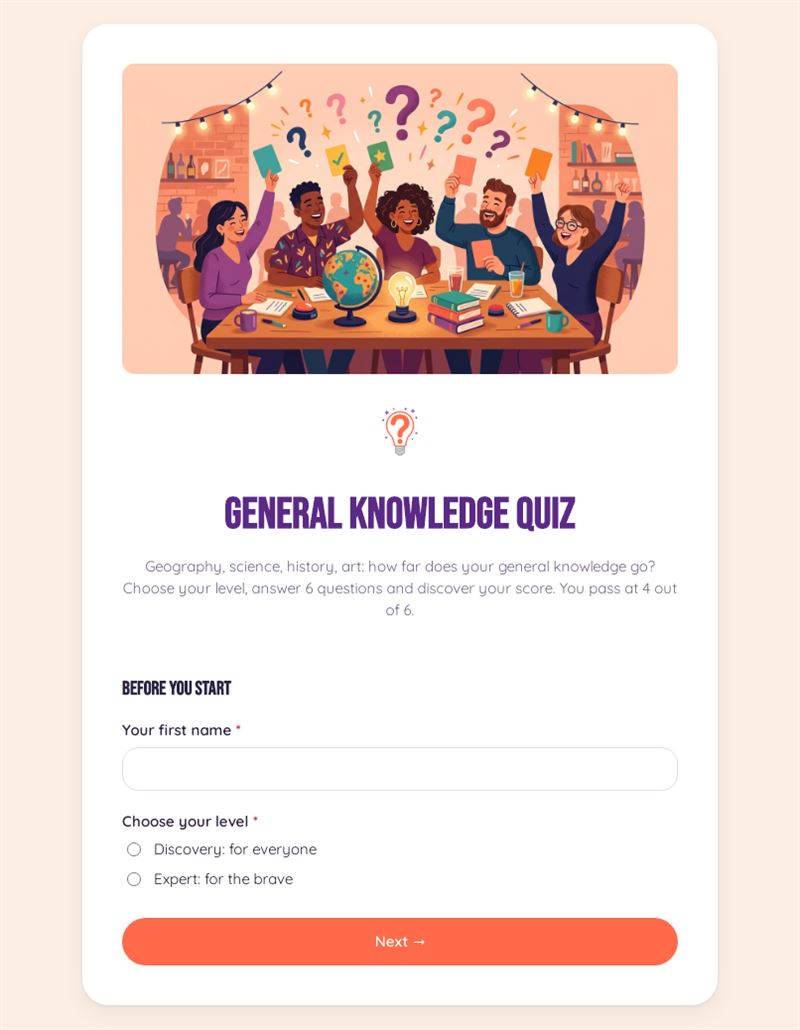 General knowledge quiz