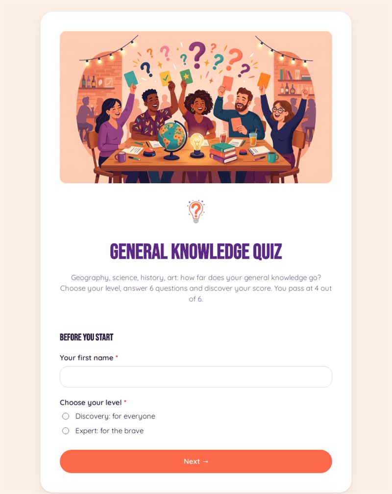 General knowledge quiz