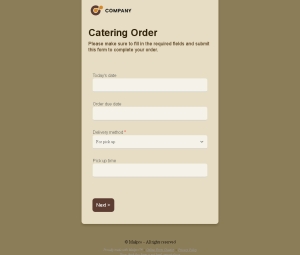 Catering Order Request Form