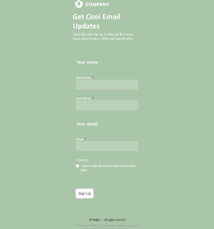 Email Newsletter Sign Up