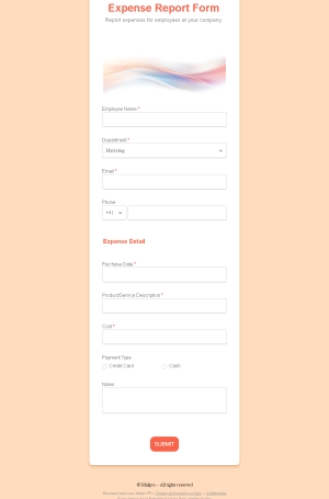 Expense Report Submission Form