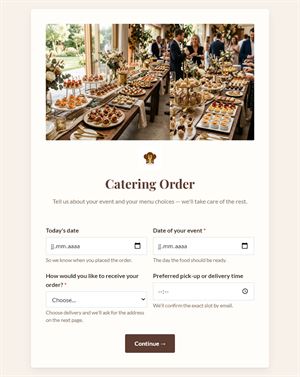 Catering Order Request Form