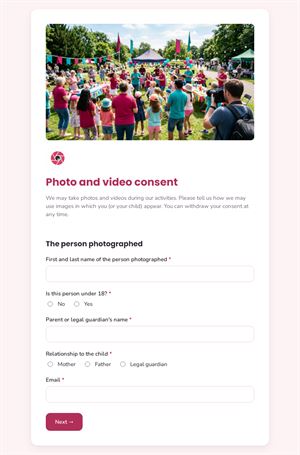 Photo and video consent