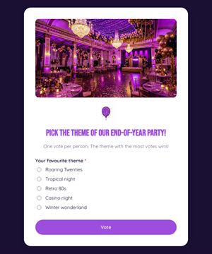 Pick the theme of our end-of-year party!