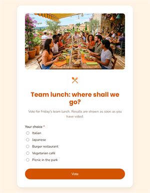 Team lunch: where shall we go?