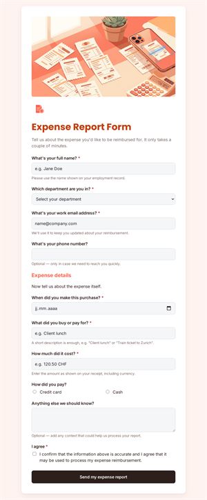 Expense Report Submission Form