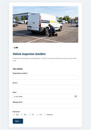 Vehicle inspection checklist