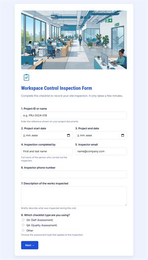 Workspace Inspection Checklist Form