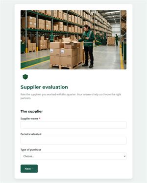 Supplier evaluation