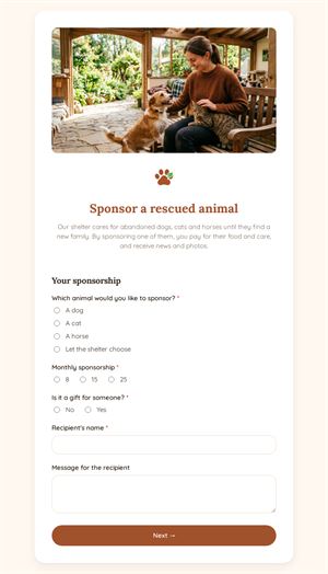 Sponsor a rescued animal
