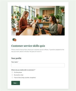 Customer service skills quiz