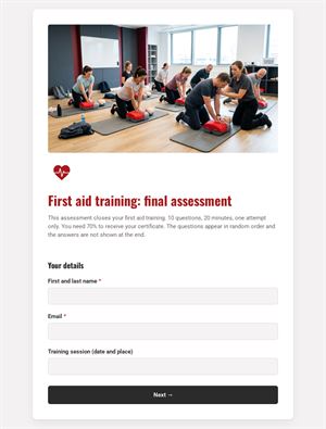 First aid training: final assessment