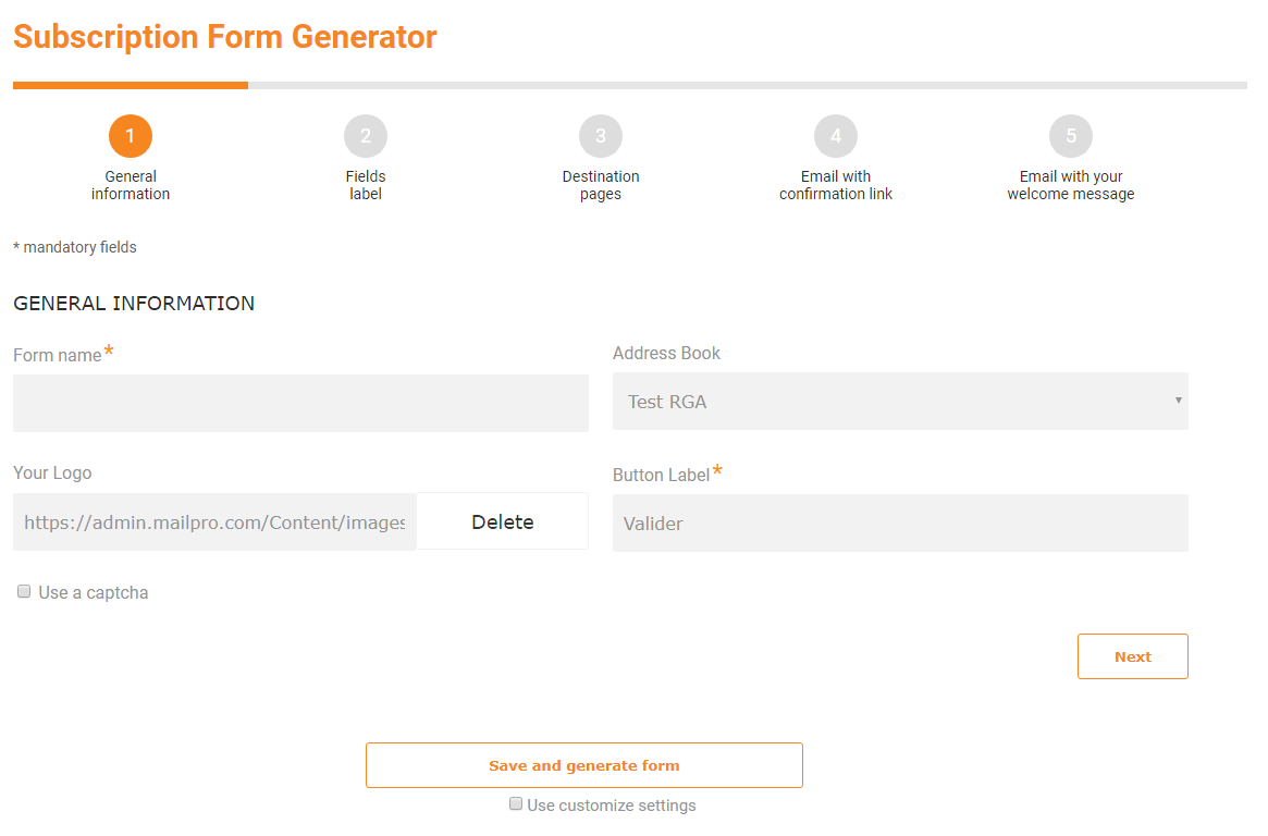 Configure Double Opt-in