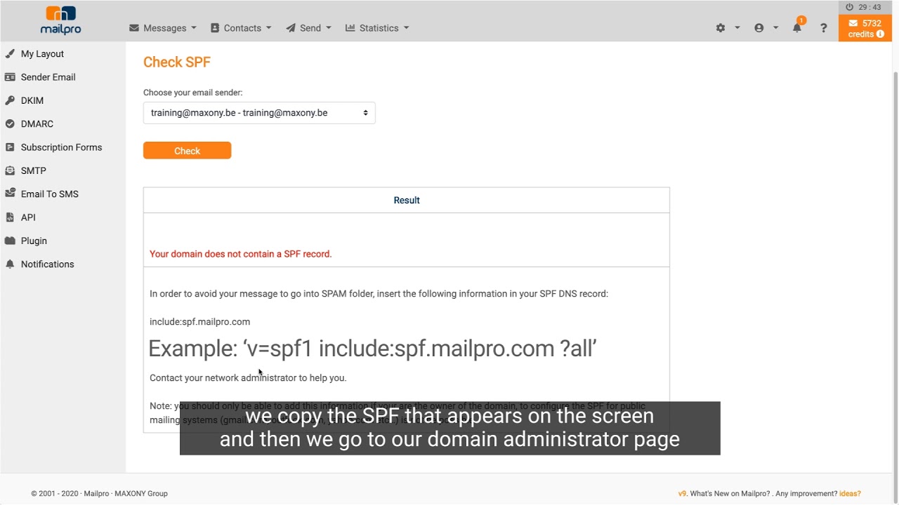 How to configure the SPF in your domain