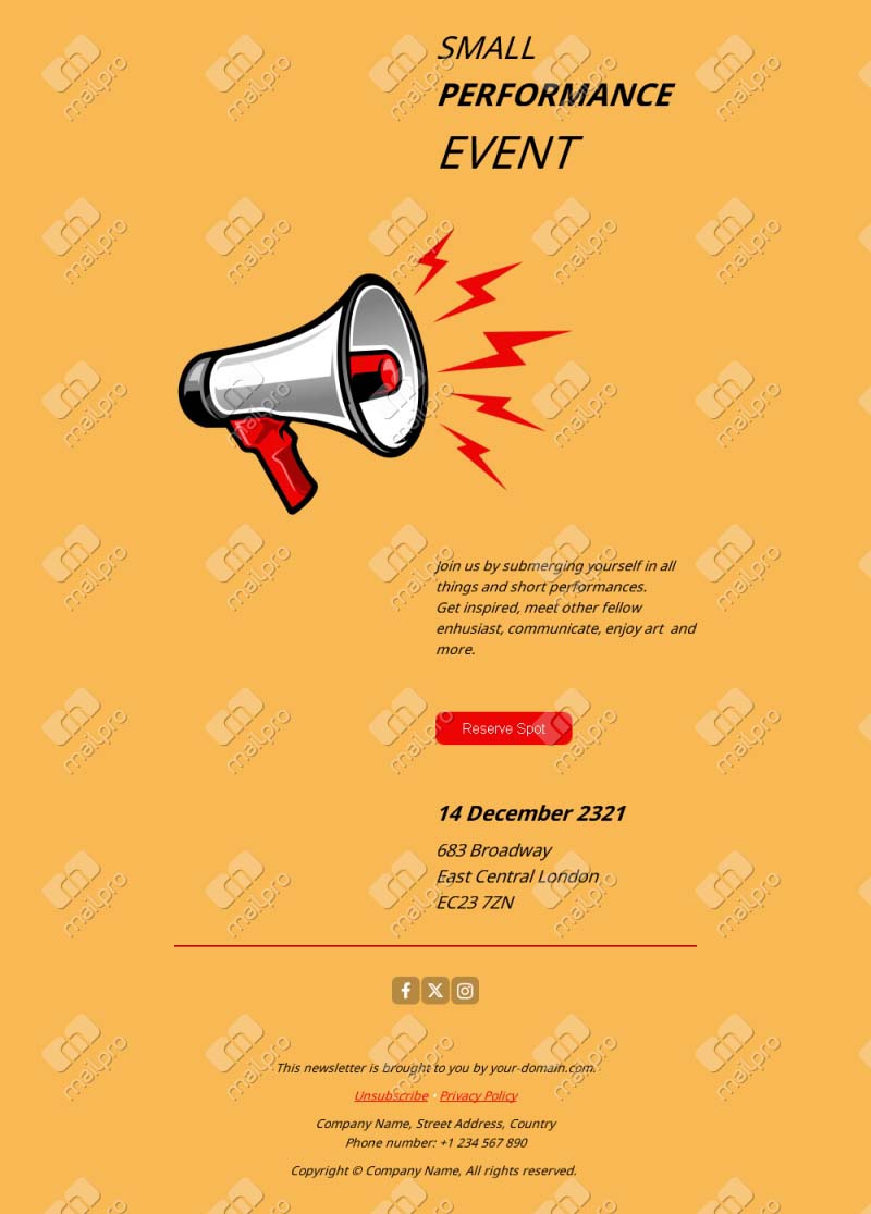 Event Invitation Email Template for Customers