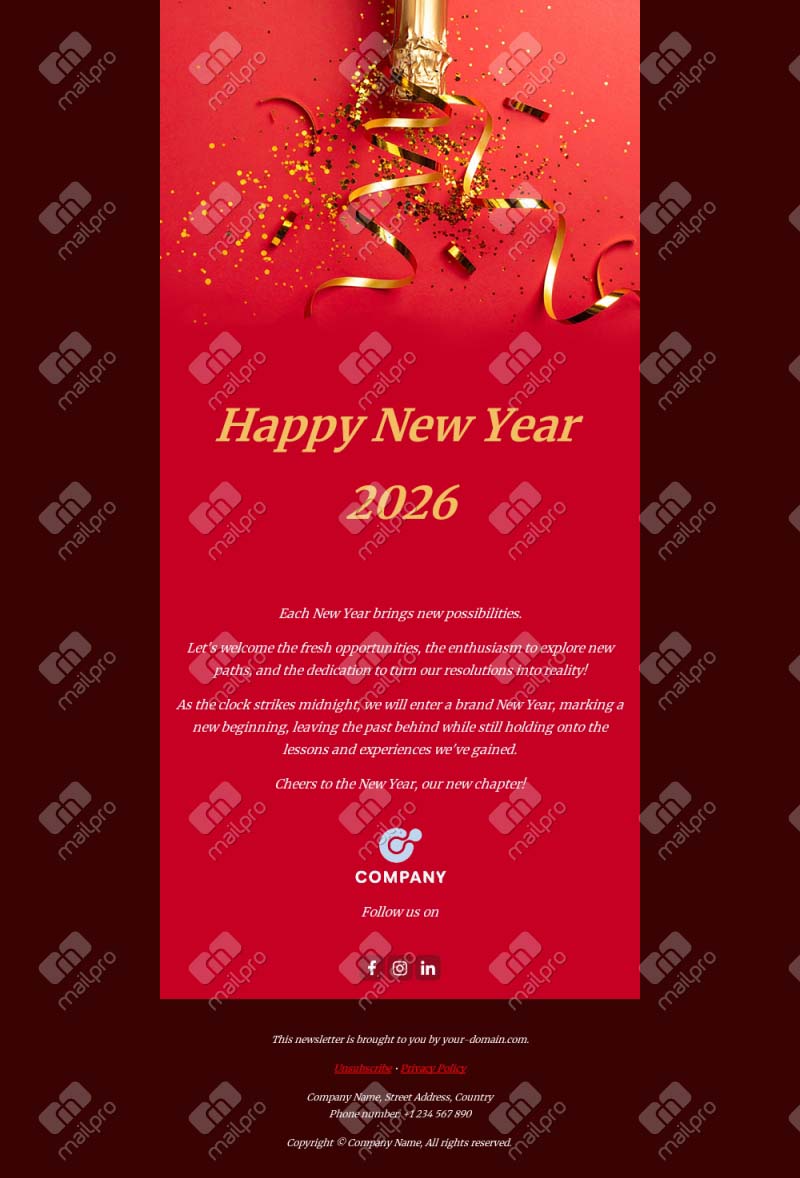 Elegant New Year 2026 Email