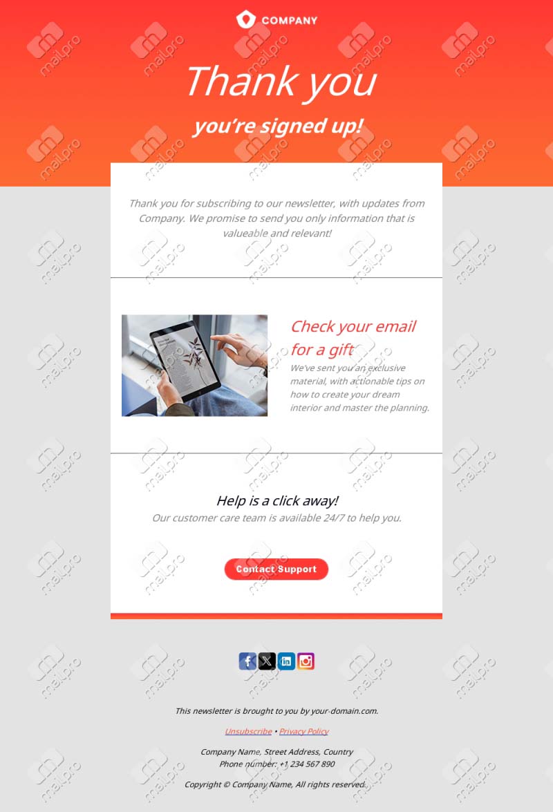 Thank You Email Templates
