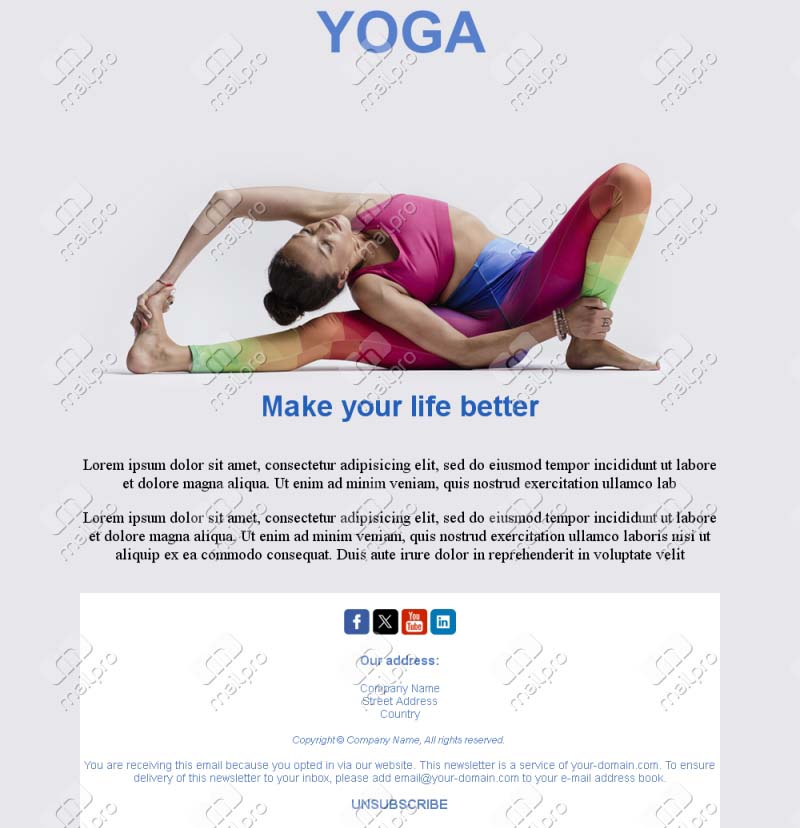 Pilates Email Newsletter