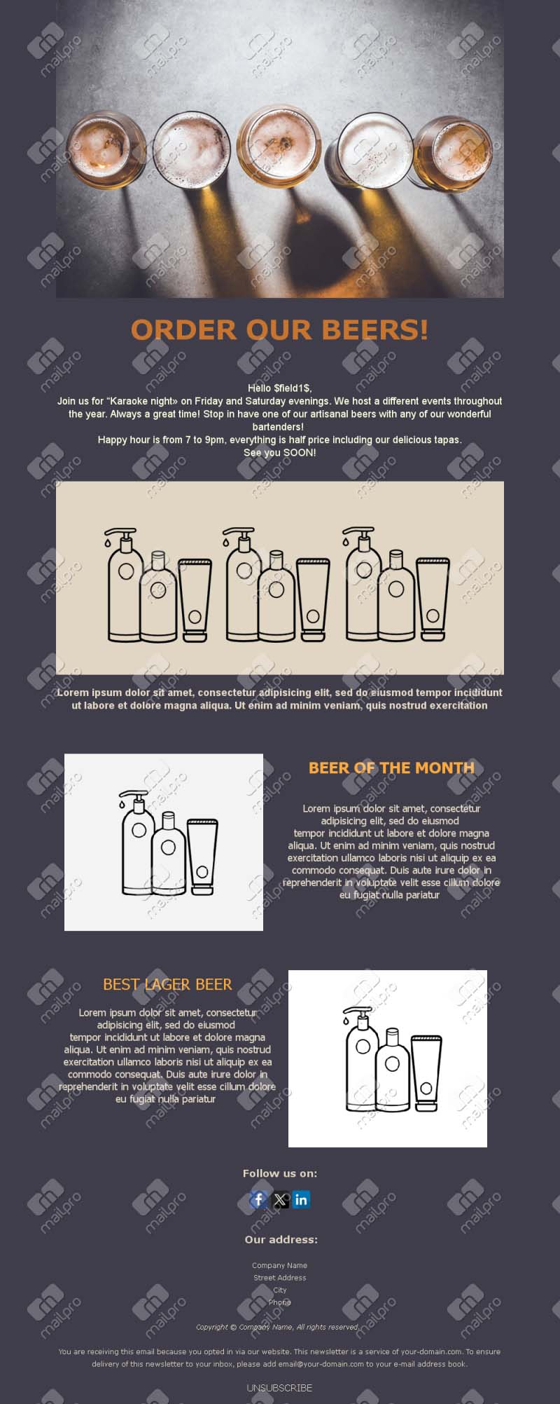 Drink Promo Email Layouts