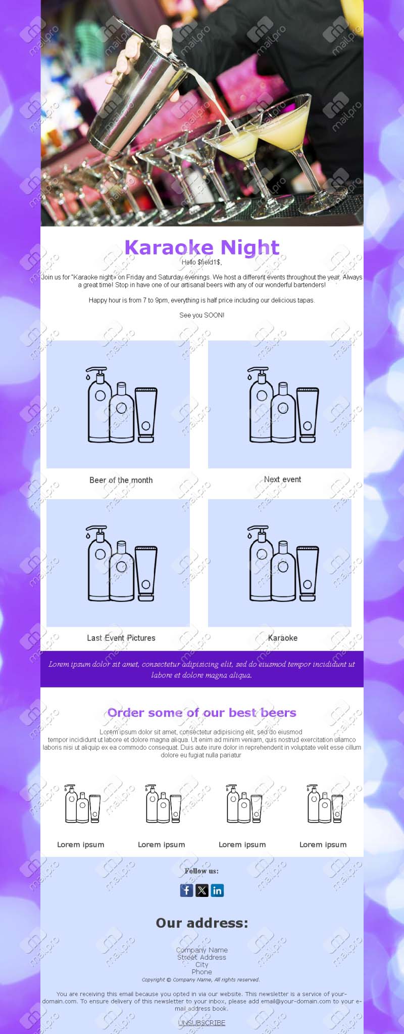 Happy Hour Email Layouts