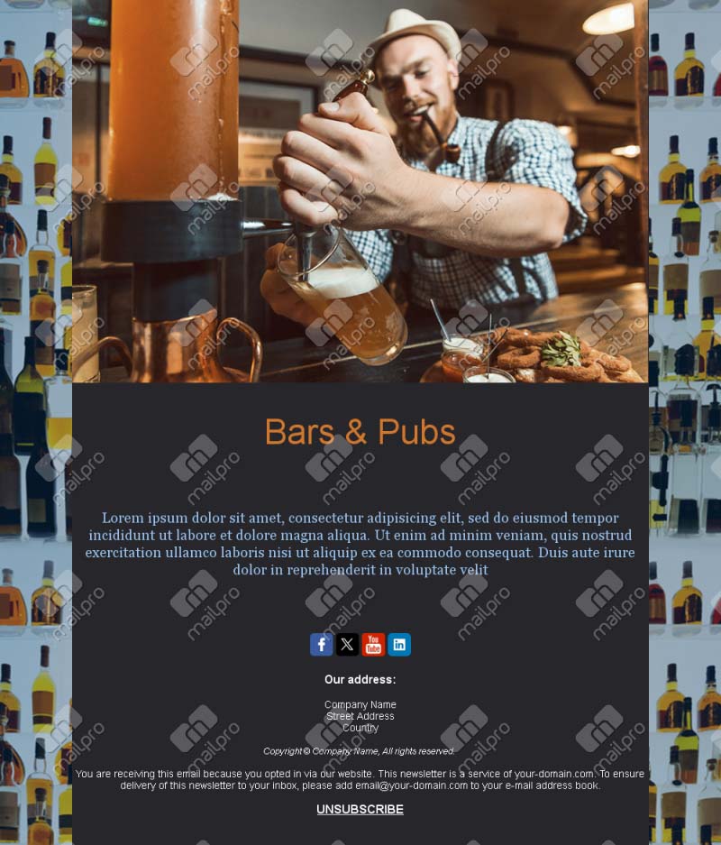 Nightlife Bar Email Layouts