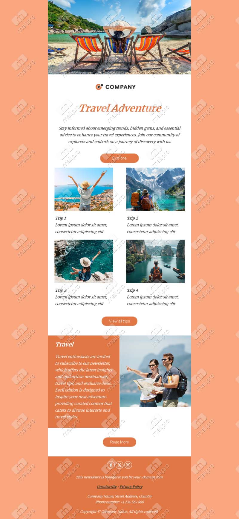 Travel Promotion Welcome Email