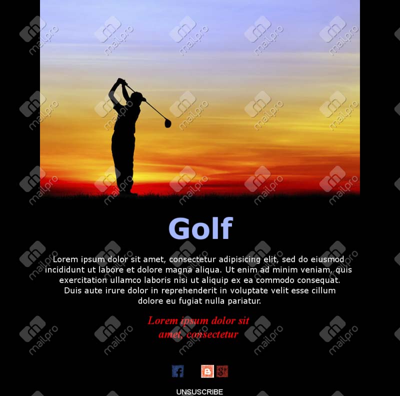 Golf Announcement Emails