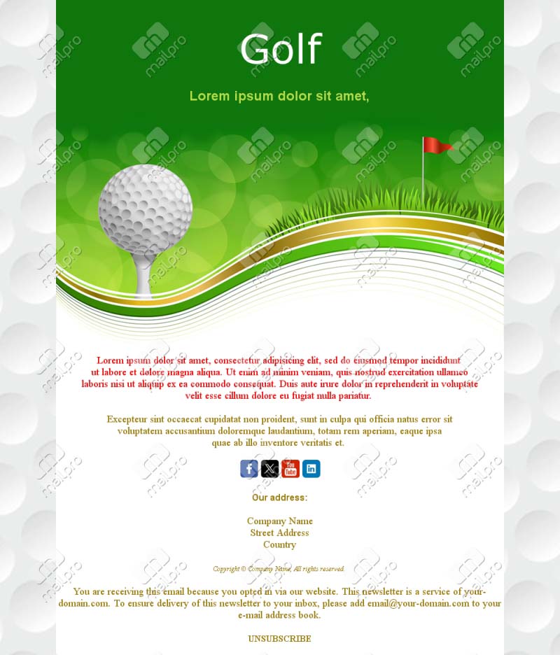 Golf Club Email Updates