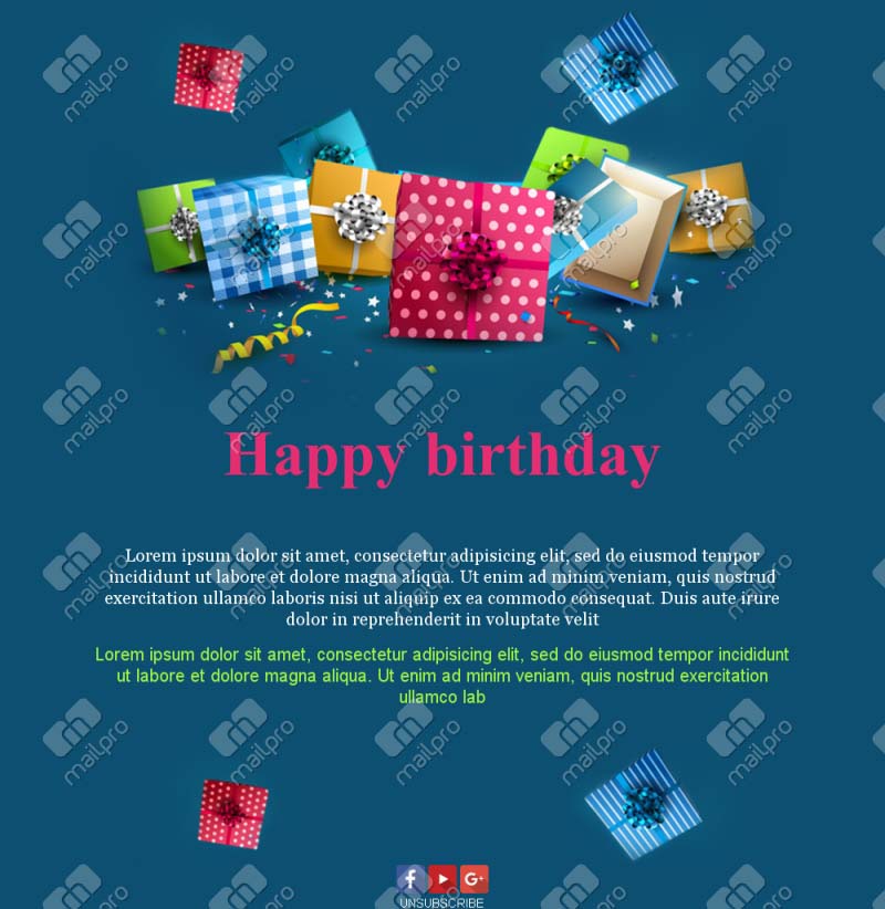 Birthday Email Designs