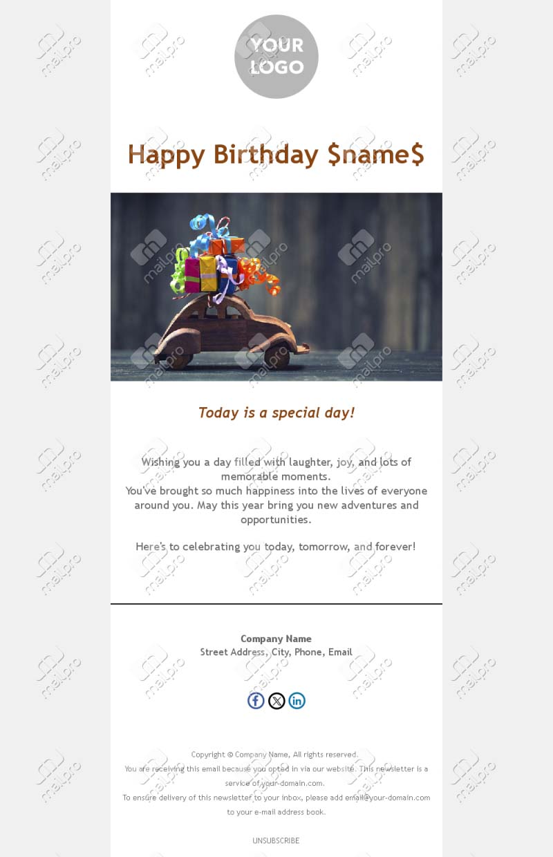 Personalized Birthday Email Template