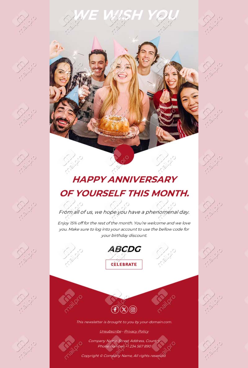Friendly Birthday Email Template