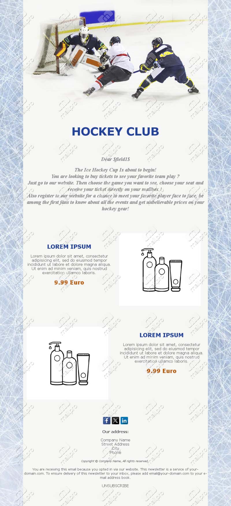 Ice Rink Email News