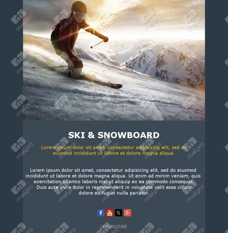 Ski Adventure Email
