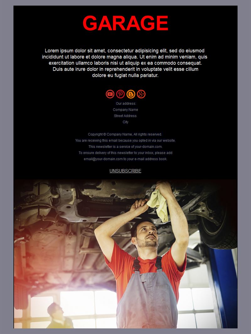 Garage Campaign Email