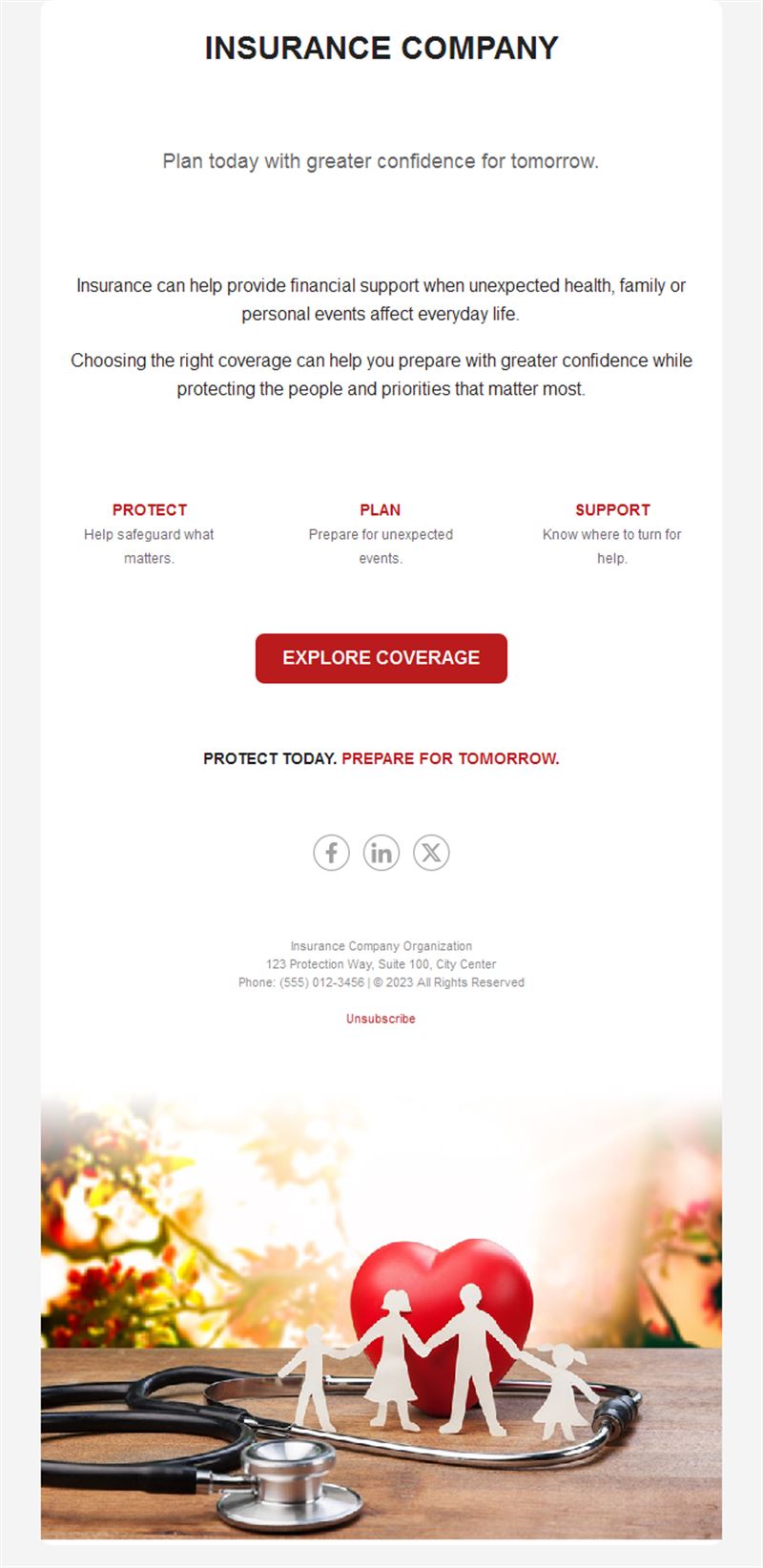 Health and family insurance email