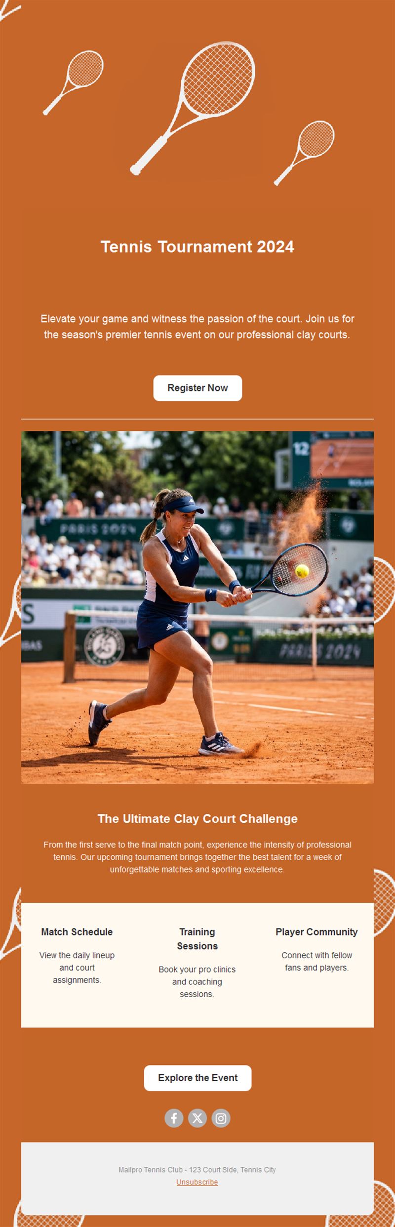 Orange clay court tournament email