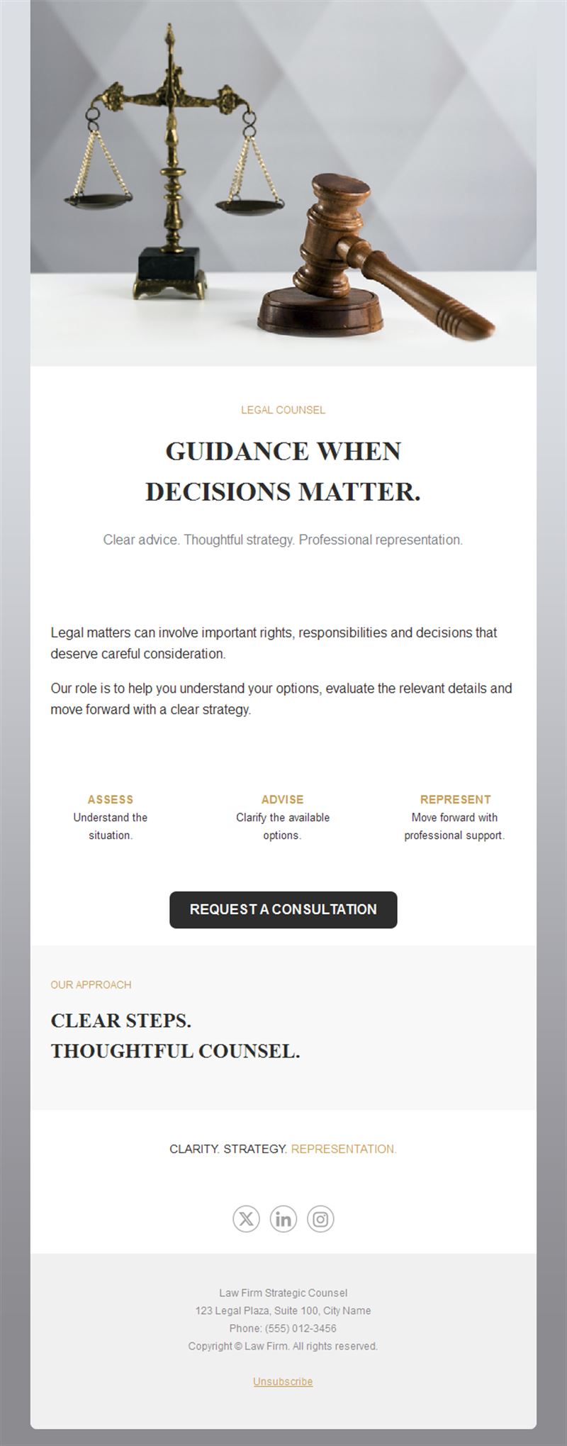 Law firm consultation email template