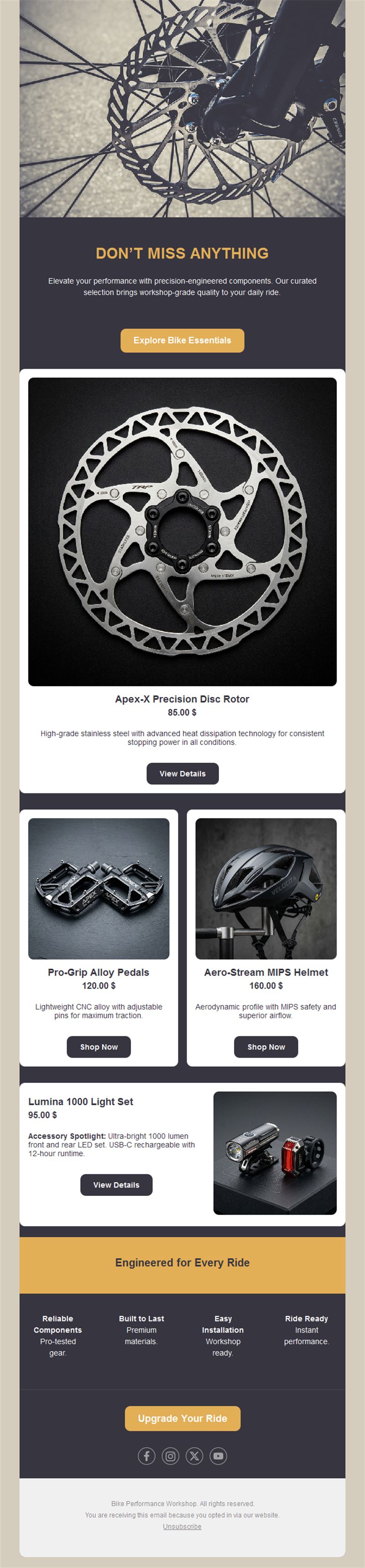 Bike parts and components shop email