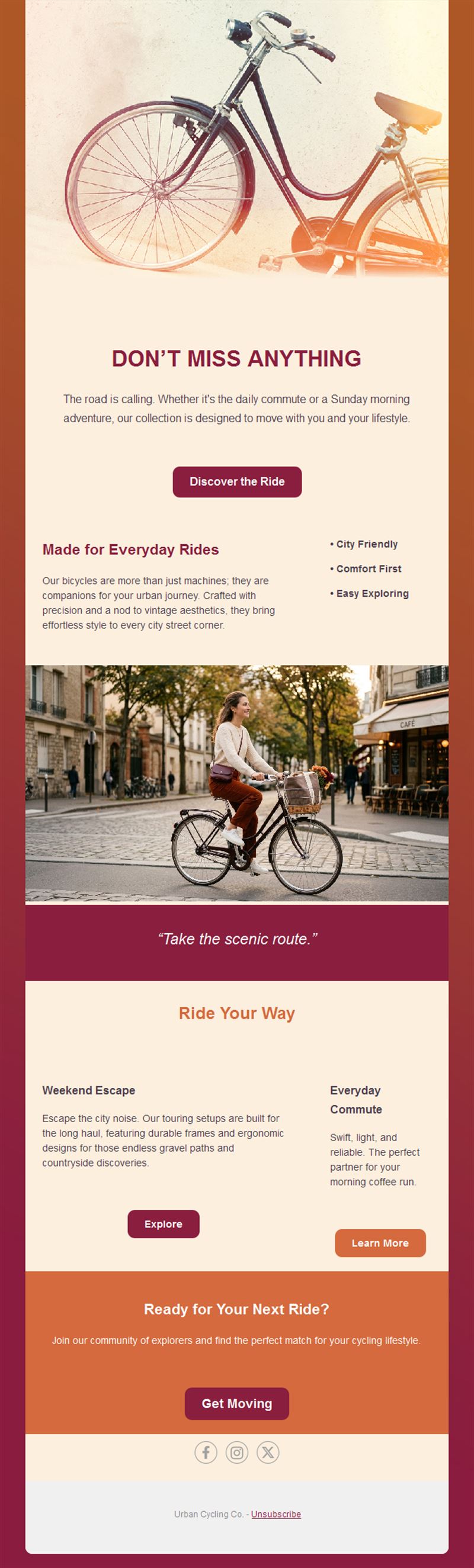 City bike shop email template