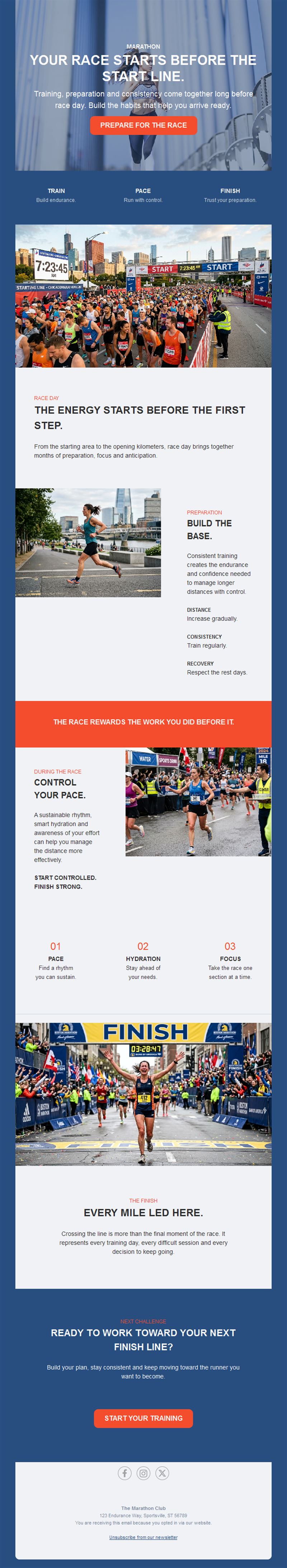 Marathon race preparation newsletter